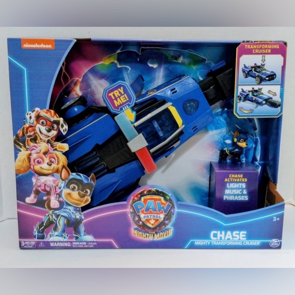 Paw Patrol Chase Mighty Pups Transforming light up vehicle cruiser. Mighty Pups